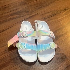 NWT: Stoney Clover Lane x Target Women’s Rainbow Tie Dye Sandals, size 9